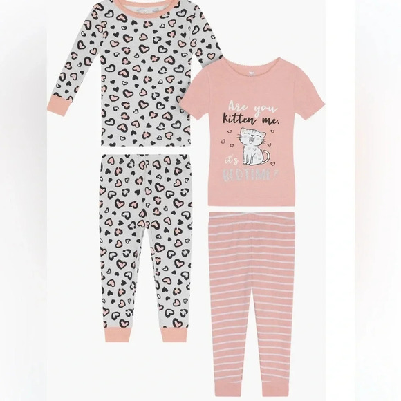Koola Baby pajamas 4 piece set with short and long sleeve and pant elastic waist - Picture 3 of 16